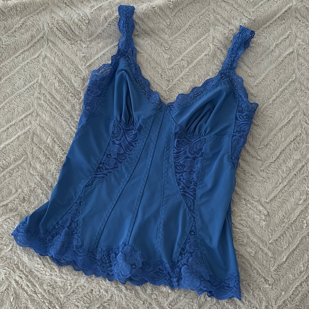 Frederick’s of Hollywood blue lace cami